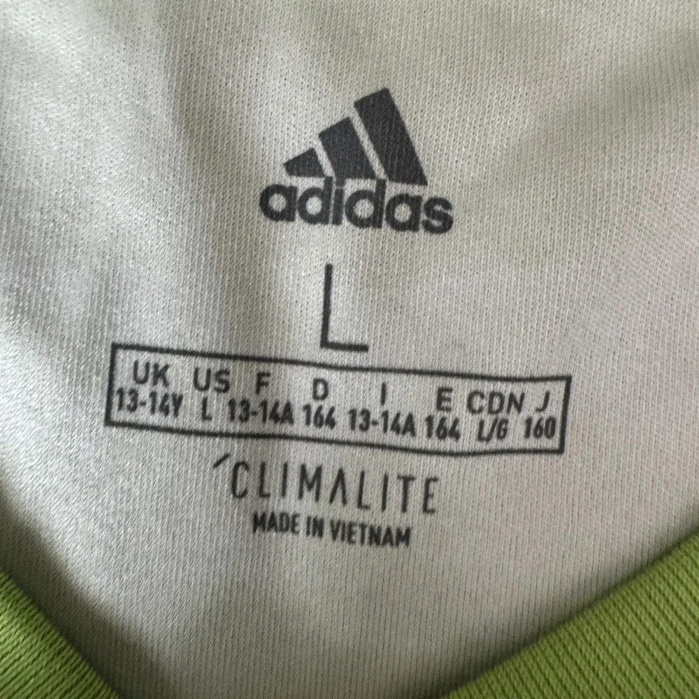 Adidas Boys Climalite Goalkeeper Jersey L Neon Green Graphic Long Sleeve Soccer